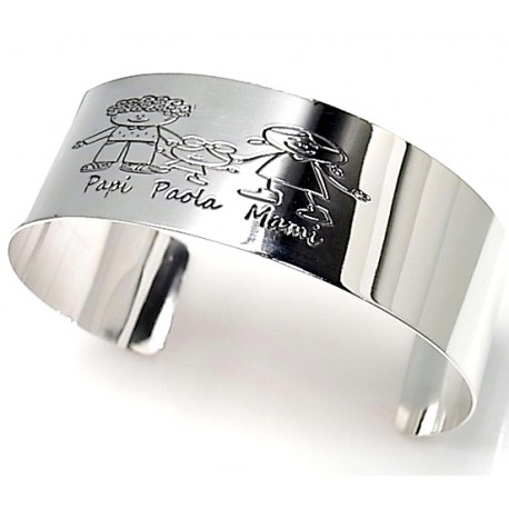 Pulsera con nombres personalizada de Plata de ley 2