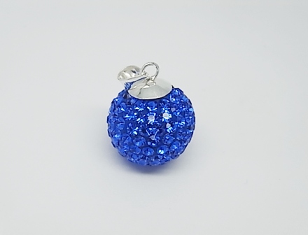 Llamador de Angel de Plata con Cristal Azul 14 Mm.