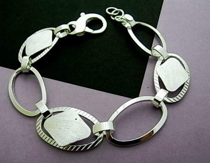 Pulsera de Plata Mate y Brillo