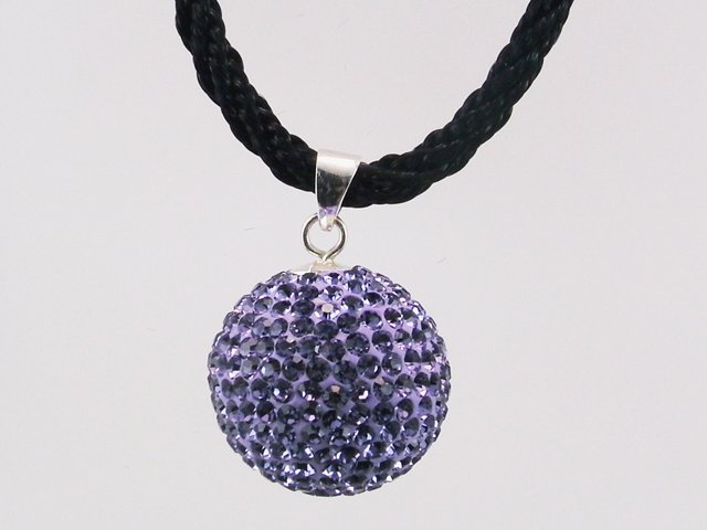 Gargantilla de Plata Bola morada Swarovski 18 Mm.