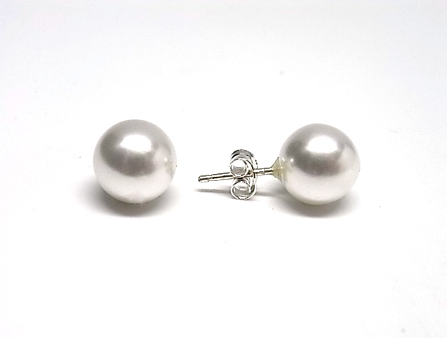Pendientes Perla 10 Mm. en Plata de ley