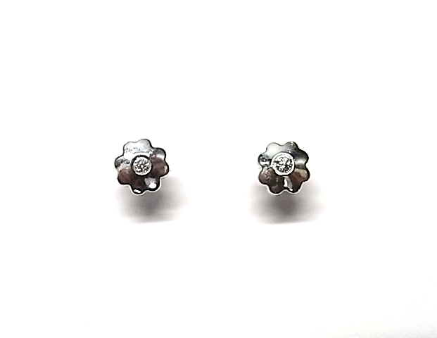 Pendientes de Plata para bebe flor con Circonita