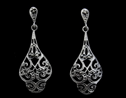 Pendientes de Plata envejecida con Marquesitas