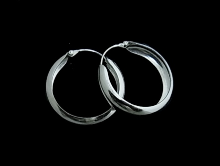 Pendientes Aros de Plata media caña liso pequeño