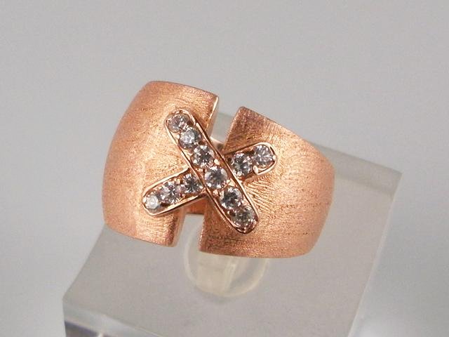 Sortija en Plata rosa con Circonitas blancas