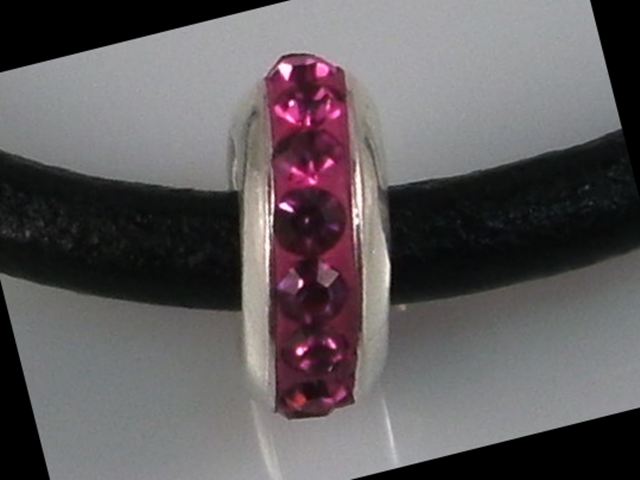 Entrepieza fucsia cristal 1 y Plata de ley