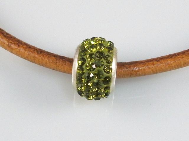 Abalorio Plata de ley y cristal verde 4