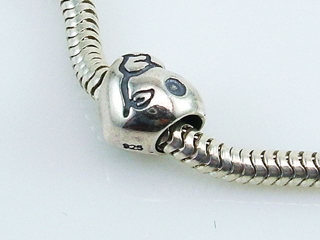 Abalorio corazon con tulipan de Plata de ley 1