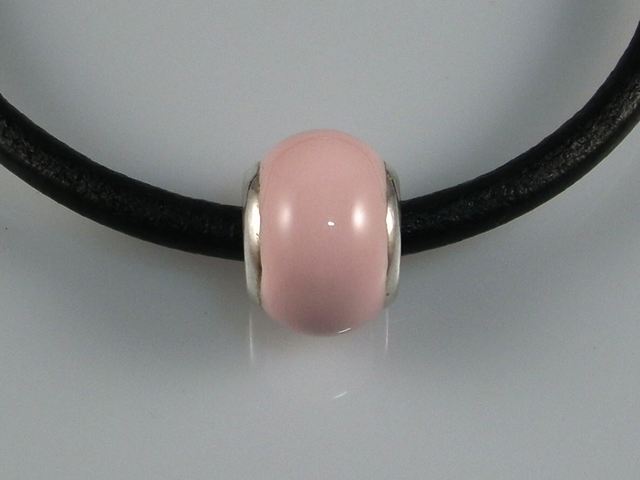 Entrepieza de esmalte rosa pastel y Plata de ley
