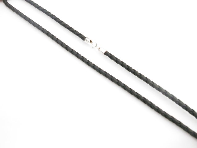 Cordon de Piel Trenzada con terminal de Plata 40 cm.