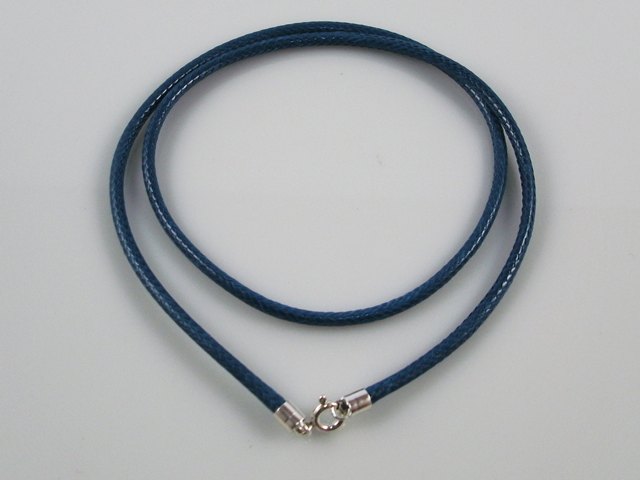 Cordon en Piel Sintética Azul efecto trenzado 40 Cm.