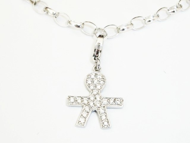 Colgante en Plata estilo Charms Niño con Circonitas blancas
