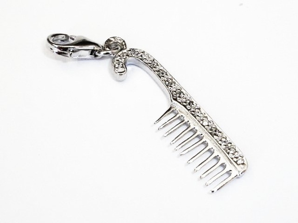 Colgante de Plata estilo Charms Peine con Circonitas