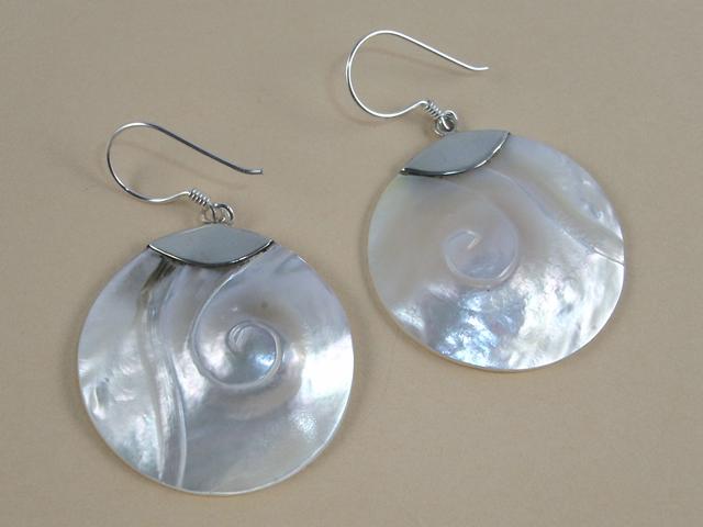 Pendientes Concha nacar y Plata de ley