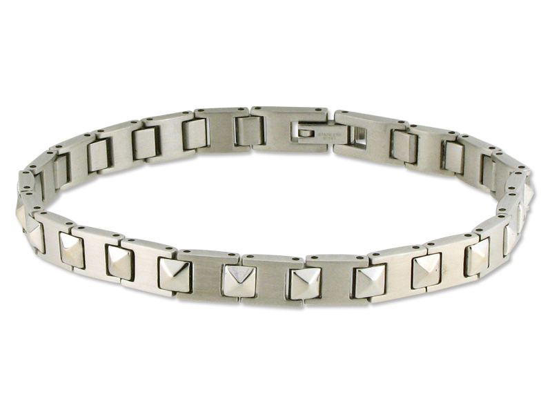 Pulsera de Acero eslabones mate y brillo