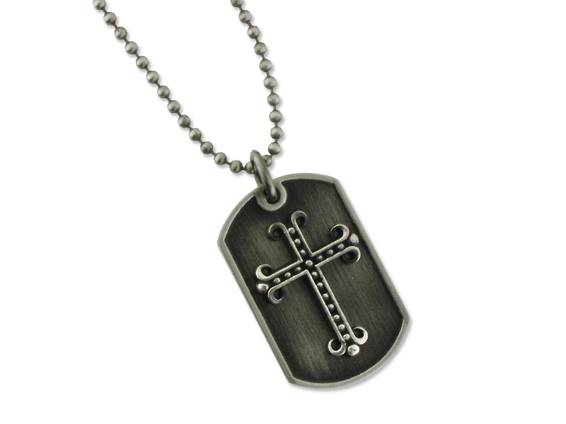 Colgante cruz de Acero envejecido
