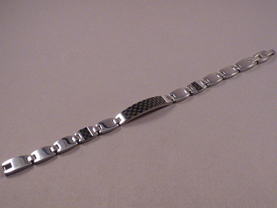 Pulsera en Acero inoxidable y Fibra de Carbono