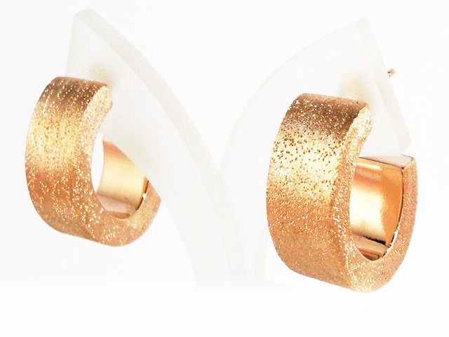 Pendientes de Aro diamantado en Plata rosa
