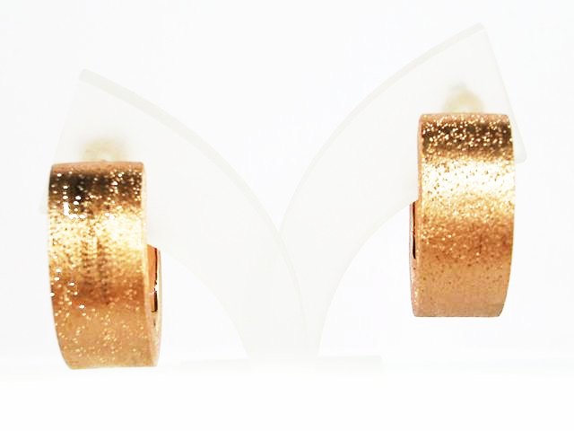 Pendientes de Aro diamantado en Plata rosa 1