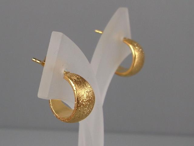 Aros pequeños de Plata dorada diamantada 1
