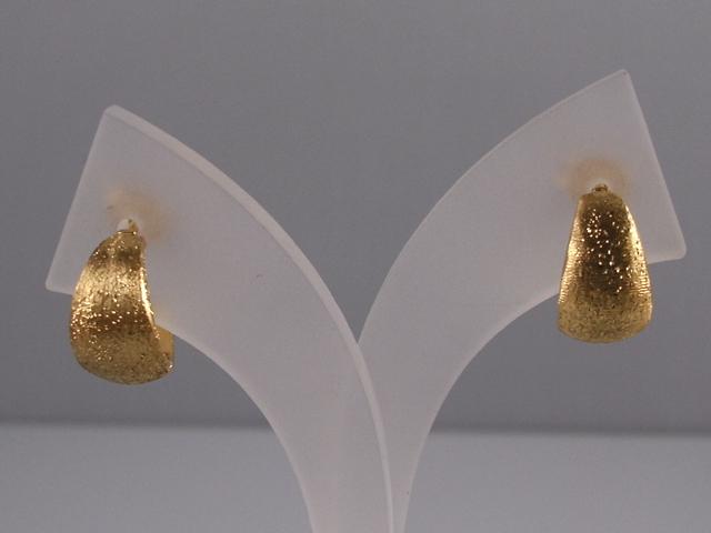Aros pequeños de Plata dorada diamantada 2