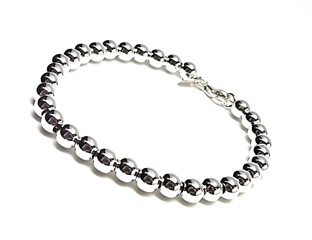 Pulsera de bolas de Plata de ley en 6 Mm.