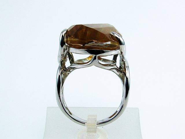 Sortija de Plata rodiada con Piedra de Cuarzo rutilado 2