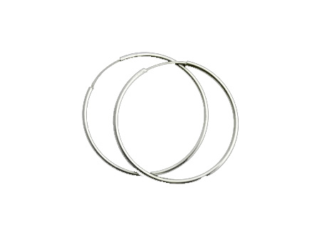 Pendientes aro fino de Plata de Ley 30 Mm.