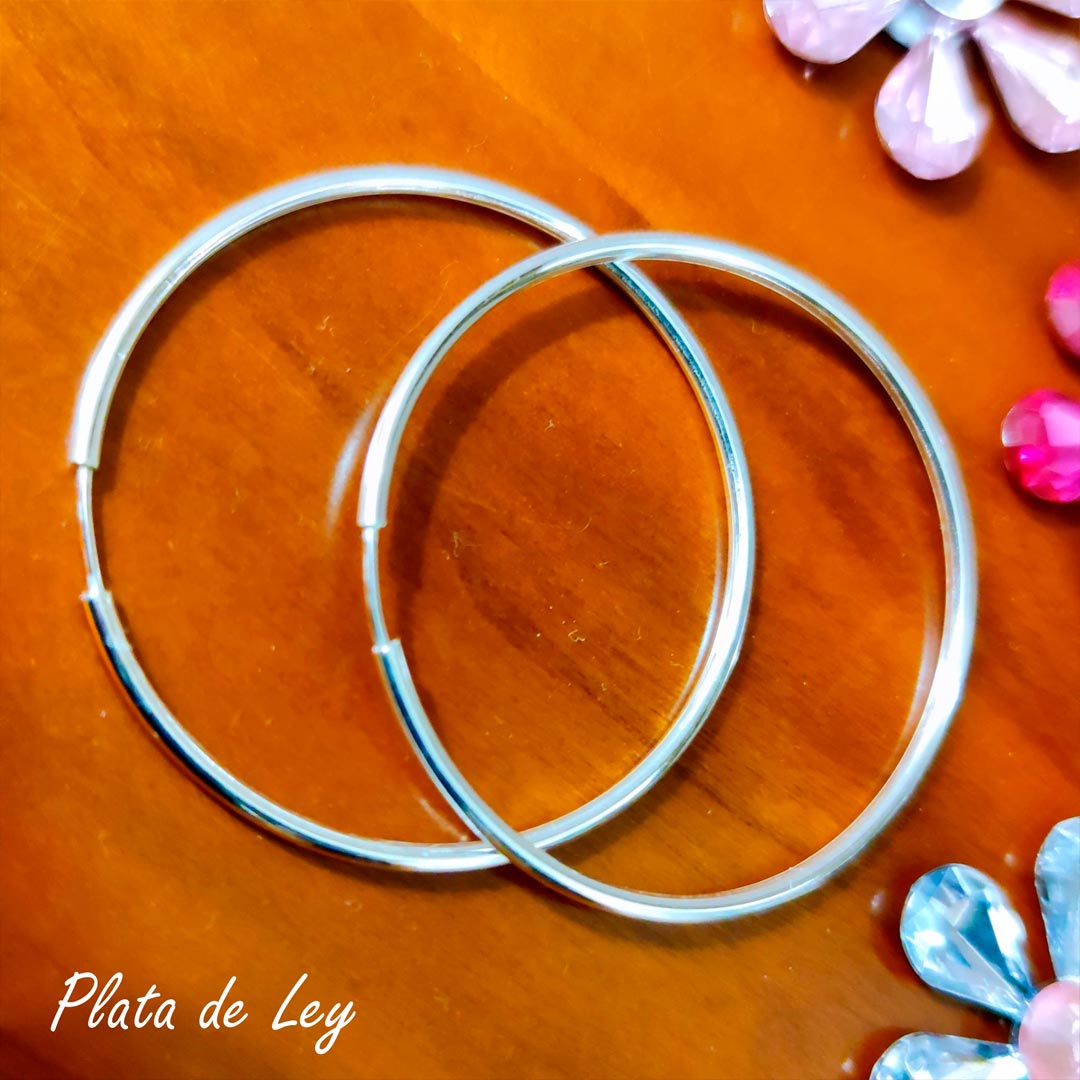Aros finos de Plata de ley 40 Mm. 1