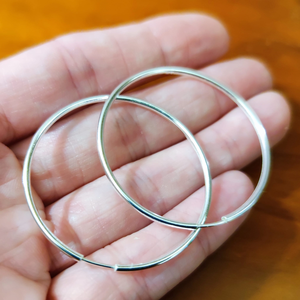 Aros finos de Plata de ley 40 Mm. 2