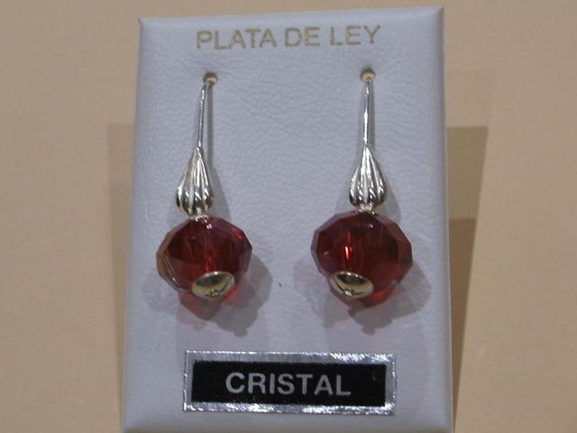 Pendientes en Plata de Ley con Cristal de Swarovski rojo