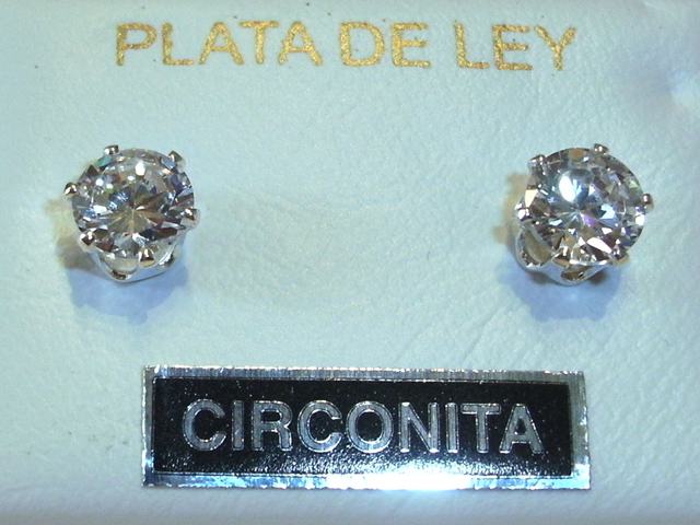 Pendientes con Circonita blanca y Plata de ley