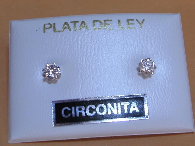 Pendientes de Plata de Ley mini con Circonitas blancas
