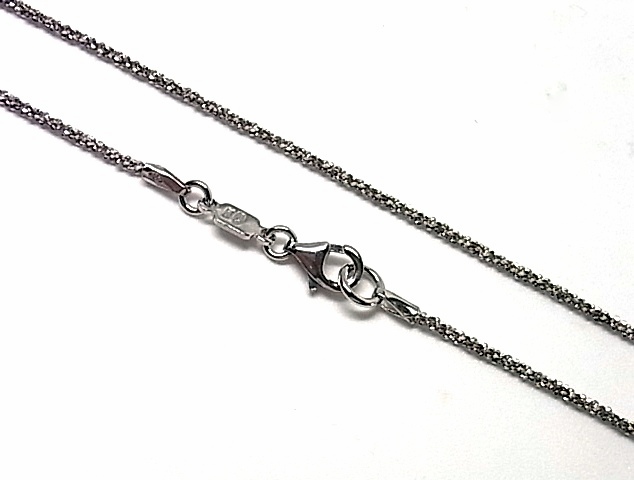 Cadena de Plata rodiada diamantada 45 Cm.