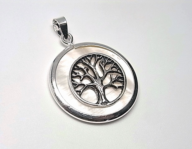 Colgante nácar y Plata árbol de la vida