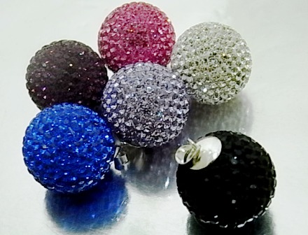 Llamador de Angel Plata y Cristal Colores 16 Mm.