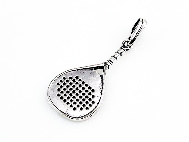 Colgante pala de padel en Plata de ley
