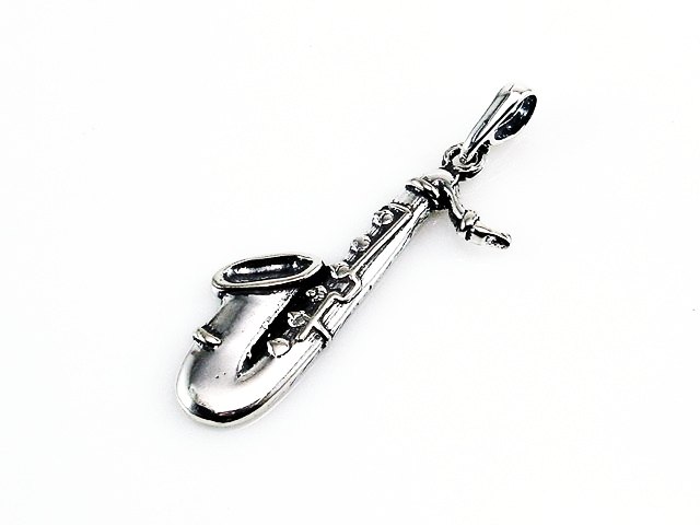 Saxofón Colgante de Plata de ley