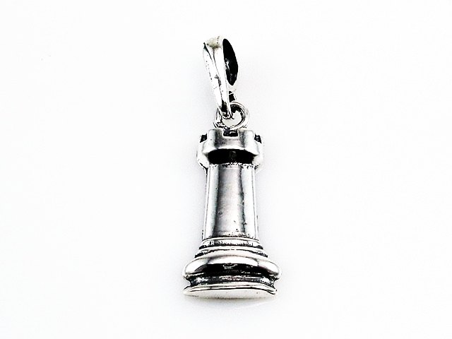 Colgante pieza ajedrez Torre de Plata de ley