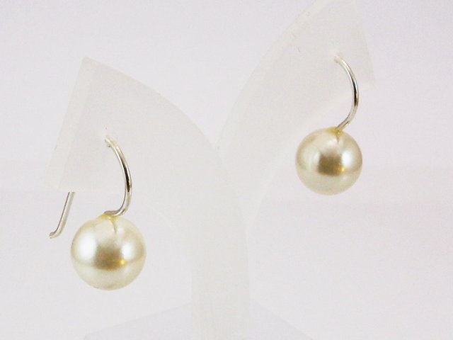 Pendientes Perla bola 10 Mm. y Plata de ley