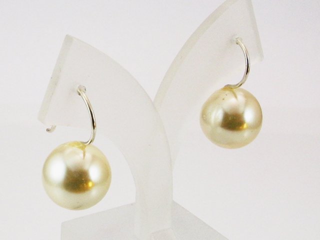 Pendientes Plata de ley con Bola Perla de 14 Mm.