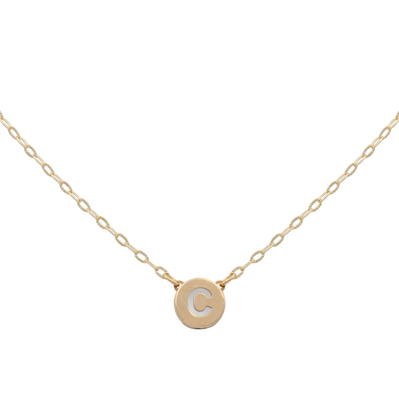Gargantilla personalizada con letra de Oro 18 Kl. y Nácar