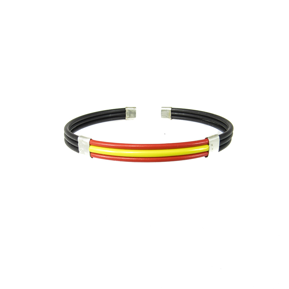 Pulsera unisex de Caucho y Plata de ley con la bandera de España