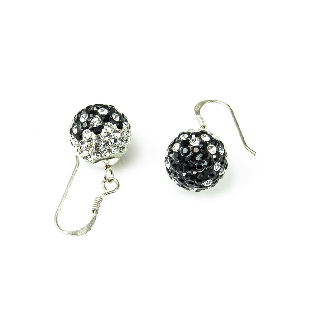 Pendientes de Plata de Ley y Cristal combinados