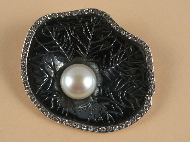 Colgante de Plata con Perla y Circonitas blancas