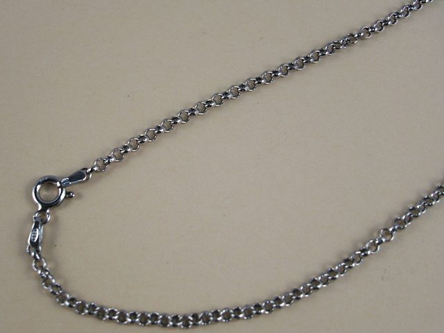 Cadena rolo de Plata de ley envejecida de 80 Cm.