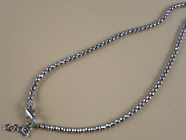 Gargantilla de bolas de 2 Mm diamantadas en Plata de ley rodiada