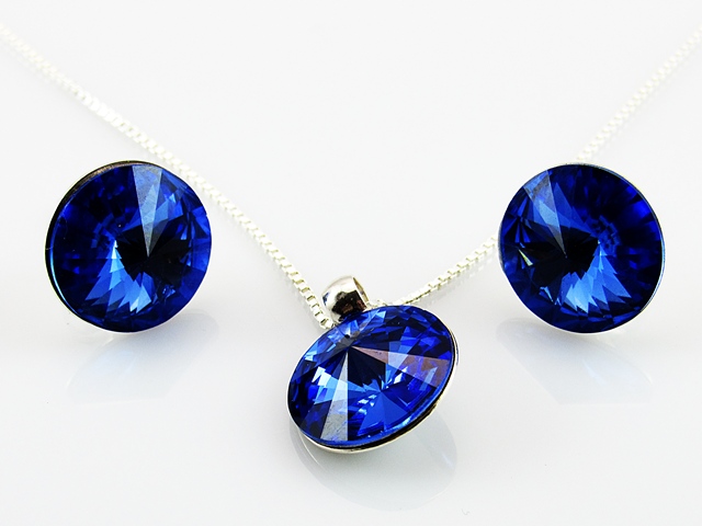 Conjunto Swarovski y Plata Pendientes y Gargantilla