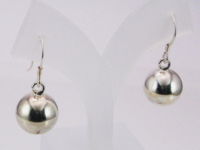 Pendientes de Plata Lisa Bola de 12 Mm.