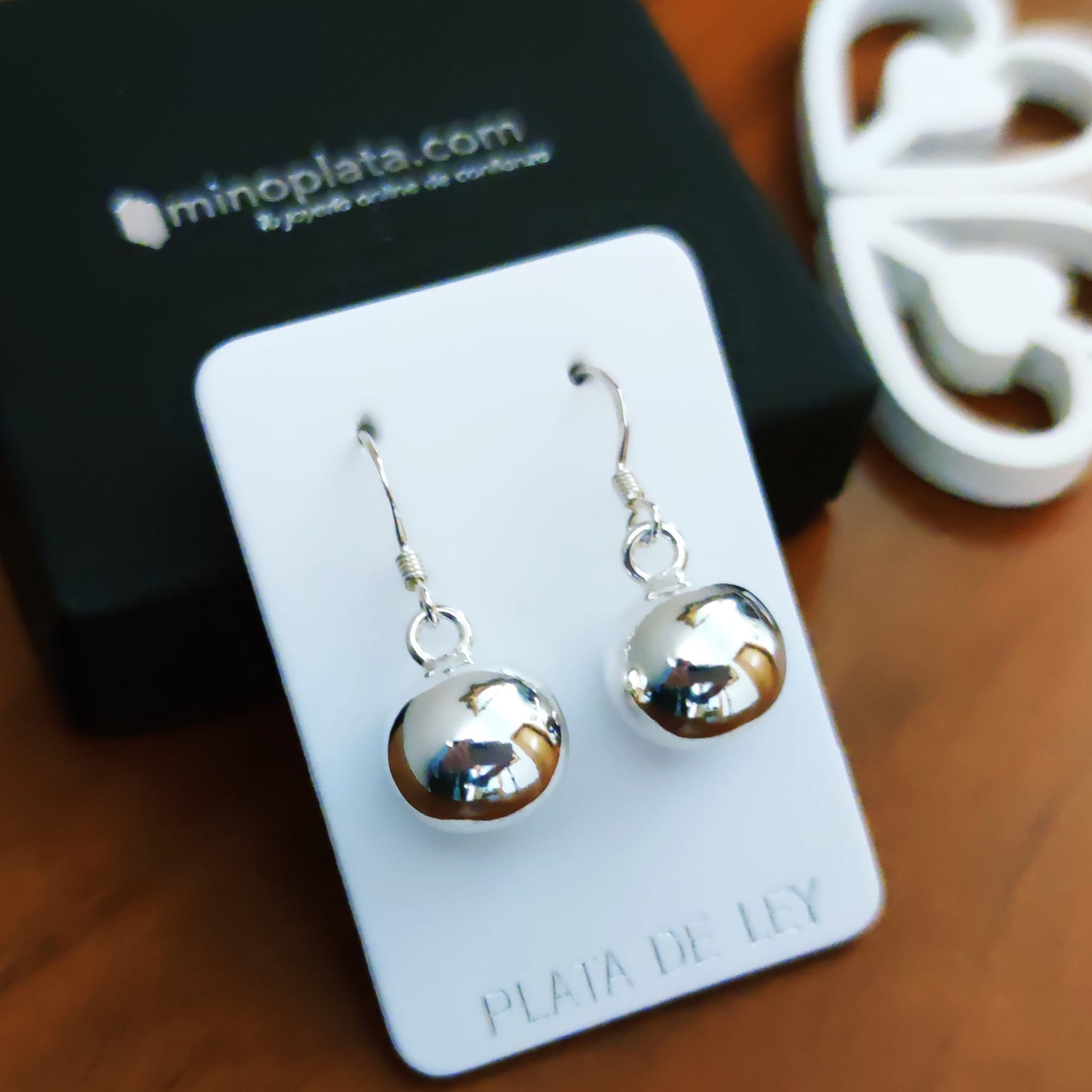 Pendientes de Plata Lisa Bola de 12 Mm._1